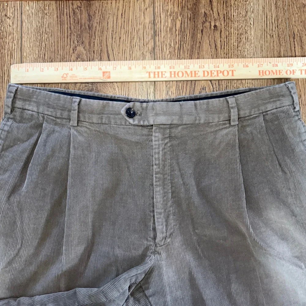 Jos.‎ A. Bank Mens Pleated Corduroy Pants Taupe Brown Straight Leg 38x31 Relaxed